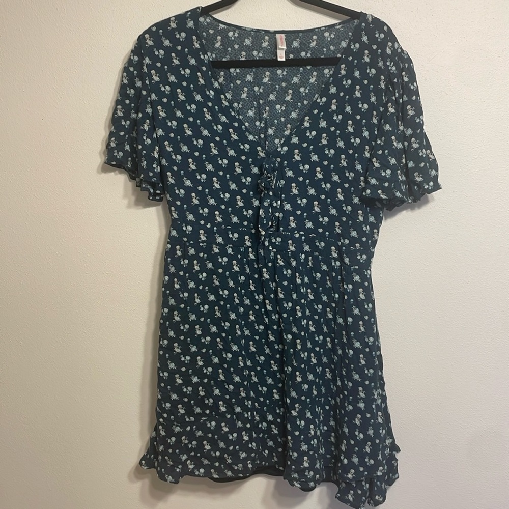 Teal flowered dress